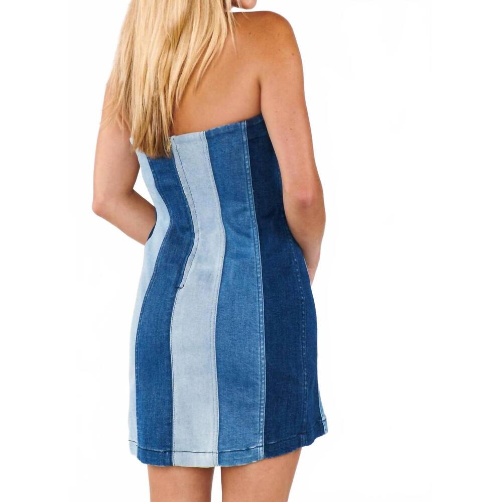 NEW SHOW ME YOUR MUMU coronado corset mini dress in shady indigo stripe - Picture 4 of 4